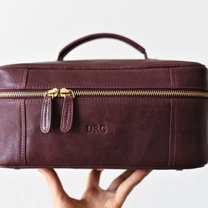 Essential oil storage - Essential oil bag - Leather toiletry bag - Cosmetics bag women - Travel kit storage bag - Travel case for toiletries