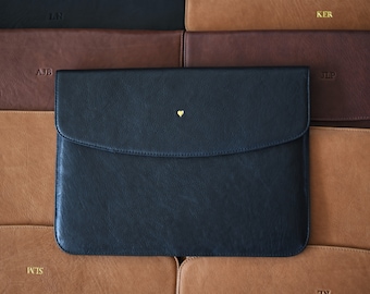 MacBook Air Designer Case 13 / 15 inch - MacBook Pro 13 / 14 / 16 inch Leather Cover - Personalized Computer Sleeve - Luxury Full Grain Case