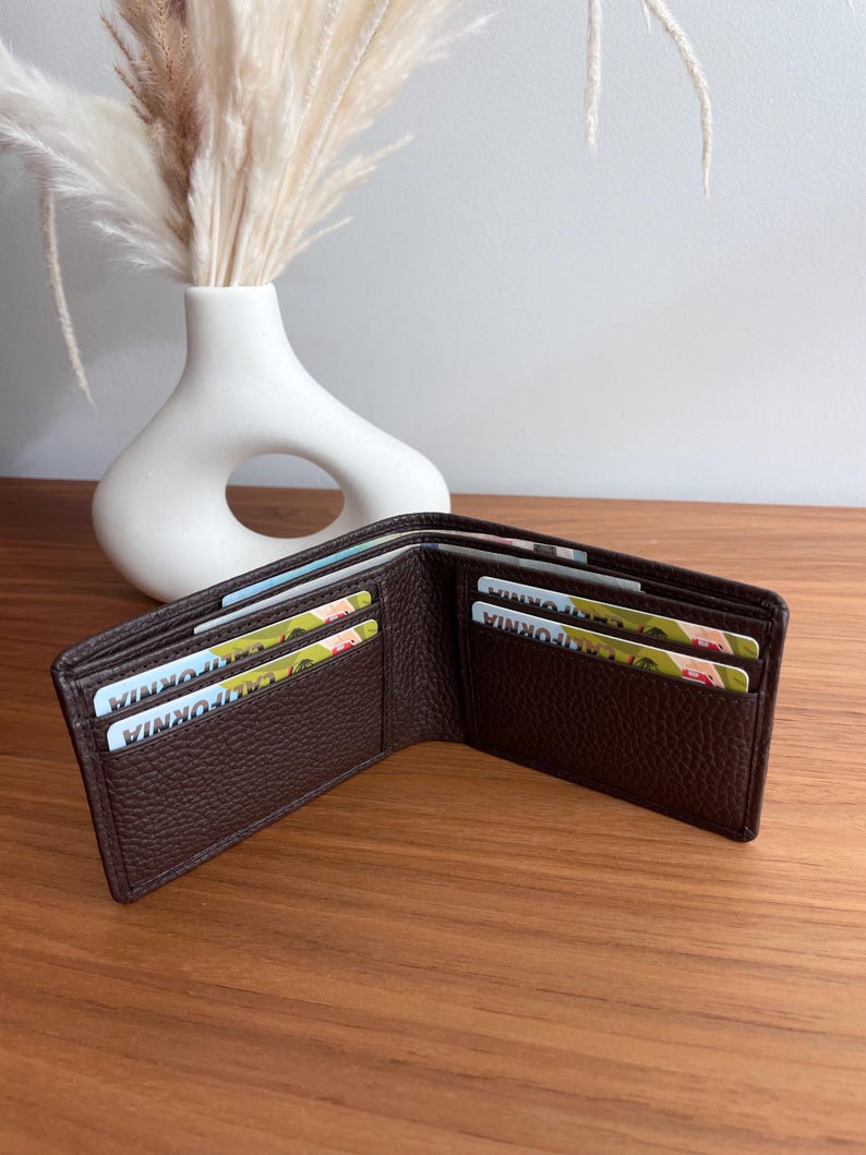 Custom Leather Wallet for Men - RFID Bifold Wallet with Optional Coin Pouch & Removable ID Flap - Personalized - Gift for Him, Dad, Husband image 17