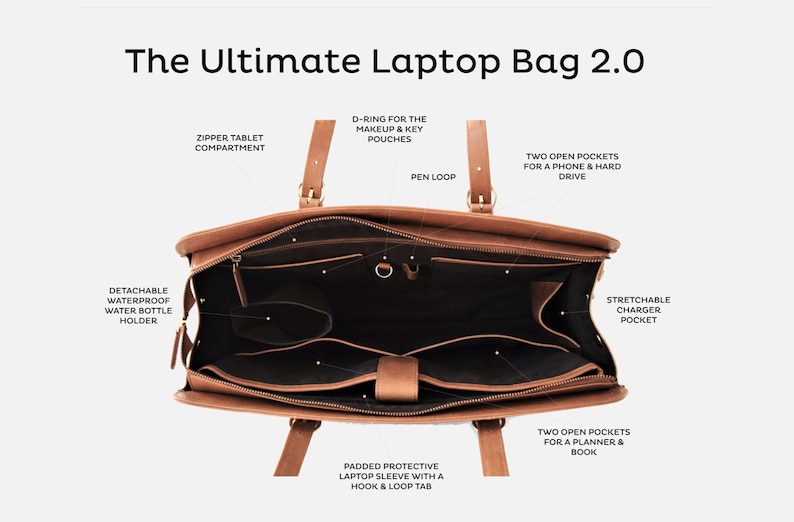 Leather laptop bag Leather briefcase 13/15/15.6 inch laptop bag Womens messenger bag Laptop bag women Personalized Graduation image 3