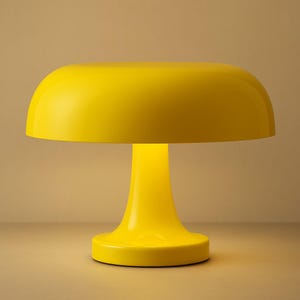 Mushroom Lamp Yellow • Retro Bauhaus Table Light • Modern Bedside Lighting Decor Gift