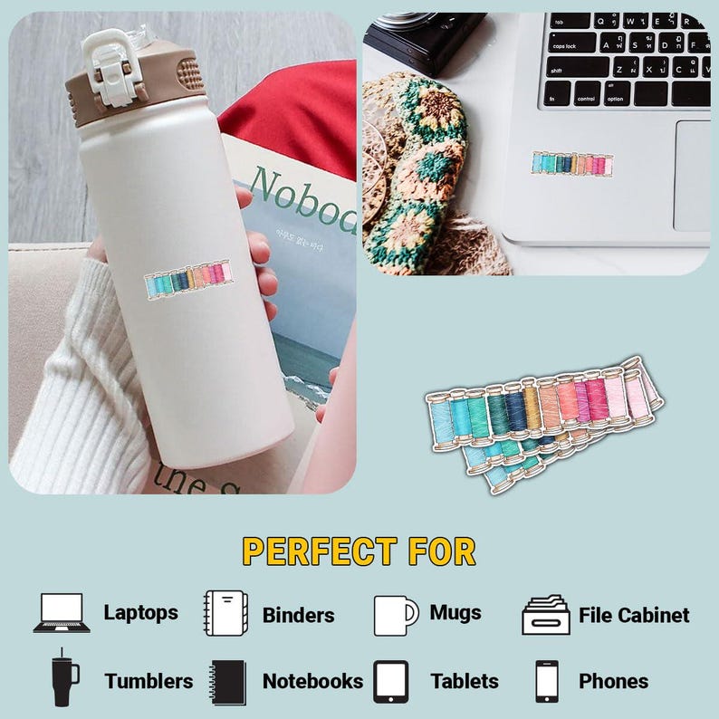 Colorful Spool of Thread Sticker, Sewing Decal (3 Pcs) - Etsy