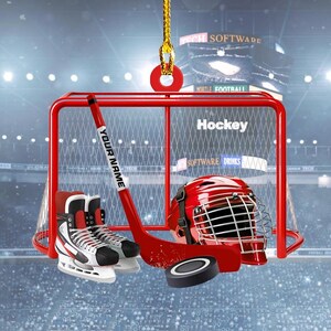 Personalized Hockey Ornament: Custom Acrylic Christmas Decoration