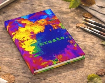 Colorful sketchbook journal Gift for artist Journaling lover ~ Hardcover, 128 Blank pages, 5X7 inches