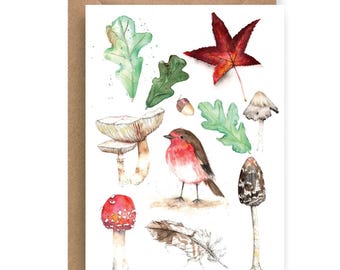 Carta acquerello Woodland / Carta artistica naturalistica