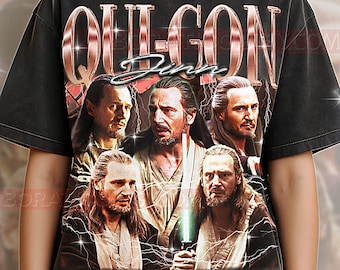 Qui Gon Jinn Bootleg Shirt, Vintage Jedi Master Hero Character Tee, 90s Retro Throwback T-shirt, Qui Gon Jinn Sweater