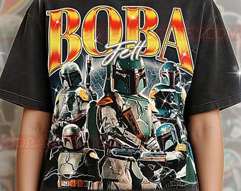 Boba Fett T-Shirt, Vintage Bounty Hunter Mandalorian Sci-Fi Star Anti-Hero Tee, 90s Retro Throwback, Boba Fett Sweater