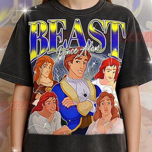 Camiseta de la Bestia y la Bestia, camiseta vintage del personaje animado Príncipe de la Bella y la Bestia, estilo retro de los 90, suéter de la Bestia