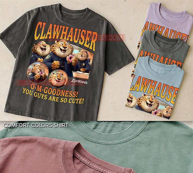 Clawhauser Zootopia Shirt, 90er Jahre Vintage Retro Bootleg Cheetah Cop T-Shirt, Donut Liebhaber Grafik T-Shirt, Retro Tier Held Shirt Bild 4