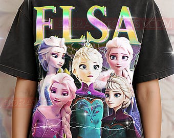 Elsa, T-shirt la reine des neiges, t-shirt de film familial héroïne animée princesse vintage, rétro des années 90, Elsa, pull La reine des neiges