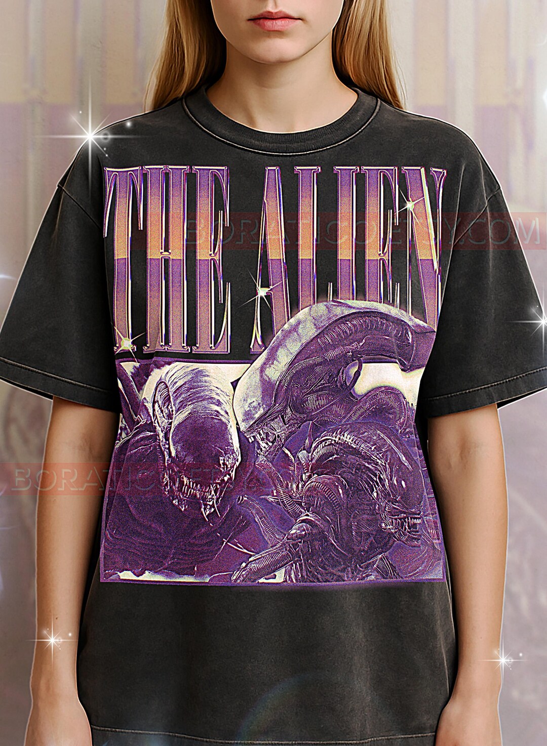 The Alien T-shirt, Vintage Character Sci-fi Horror Creature Star ...