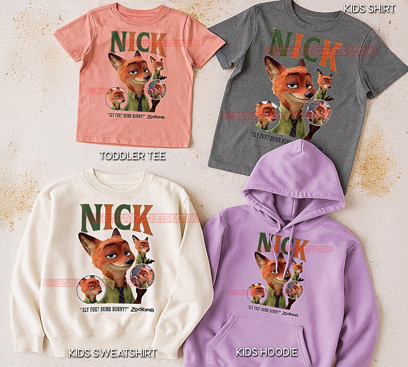 Nick Zootopia Shirt, Nick Wilde 90s Vintage Retro Bootleg Shirt, Fox Character Graphic Tee, Aesthetic Movie Fan Gift image 3
