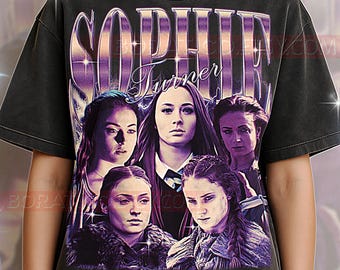 ソフィー・ターナーTシャツ、ヴィンテージ女優スターファンタジーパフォーマーTシャツ、90年代レトロスローバック、ソフィー・ターナーセーター