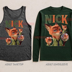 Nick Zootopia Shirt, Nick Wilde 90s Vintage Retro Bootleg Shirt, Fox Character Graphic Tee, Aesthetic Movie Fan Gift image 5