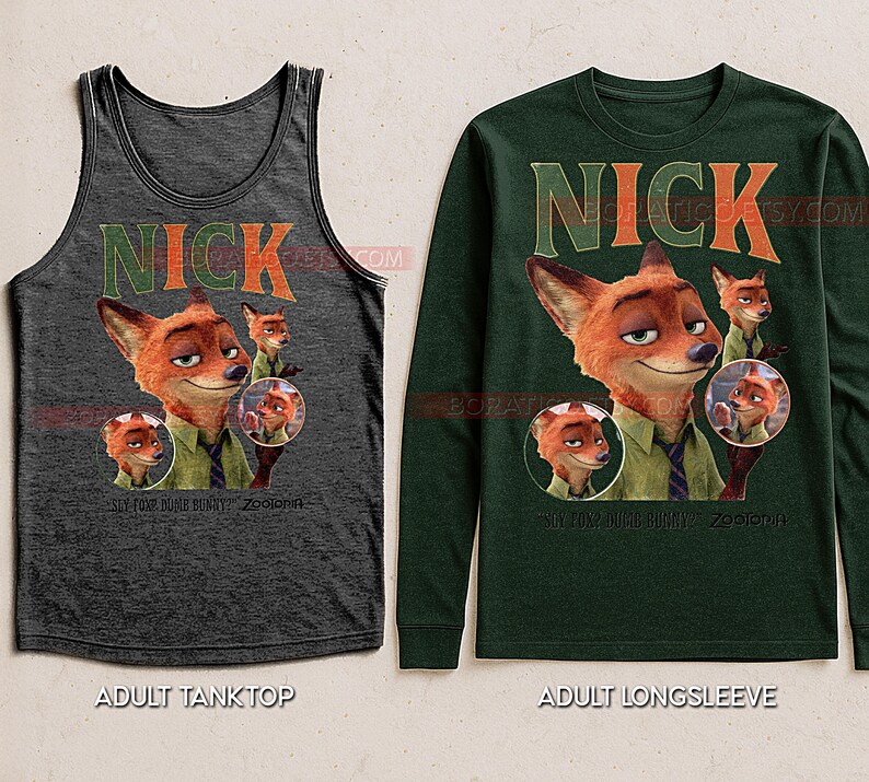 Nick Zootopia Shirt, Nick Wilde 90s Vintage Retro Bootleg Shirt, Fox Character Graphic Tee, Aesthetic Movie Fan Gift image 5