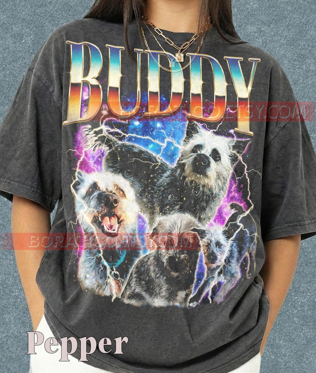 Vintage Buddy Dog 90S Graphic Style Comfort Colors® Tshirt, Retro Space ...