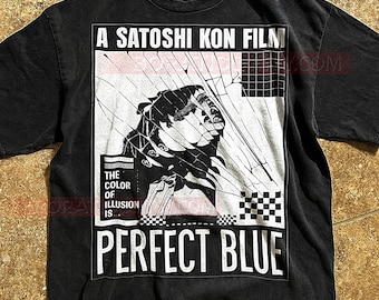 Satoshi Kon Film T-Shirt, Perfect Blue Cyberpunk Brutalist Retro Futuristic Graphic Tee, Anime Director Gift, Vintage Style