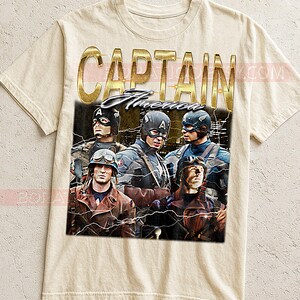 Steve Rogers Bootleg Shirt, First Avenger Graphic Tee, Action Movie Legend Fan Gift image 2