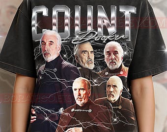 Count Dooku T-Shirt, Vintage Sith Lord Bösewicht Sci-Fi Charakter Performer Tee, 90er Jahre Retro Throwback, Count Dooku Pullover