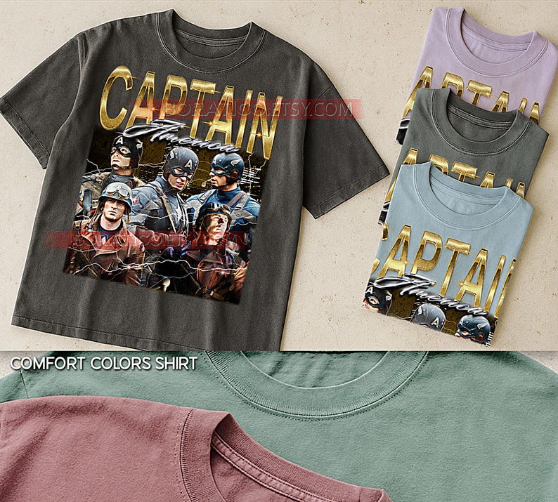 Steve Rogers Bootleg Shirt, First Avenger Graphic Tee, Action Movie Legend Fan Gift image 4