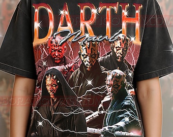 Maglietta bootleg di Darth Maul, maglietta vintage con personaggio malvagio dei Sith, t-shirt retrò anni '90, maglione di Darth Maul