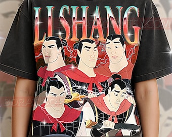 Camiseta de Li Shang, Mulan (1998), camiseta vintage de Príncipe animado, héroe, estrella de cine clásica, estilo retro de los 90, suéter de Li Shang, Mulan (1998)