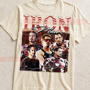 Tony Stark Bootleg Shirt, Genius Inventor Superhero Graphic Tee, Action Movie Legend Fan Gift image 2