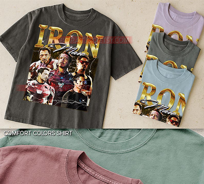 Iron Man 90s Vintage Retro Bootleg Shirt, Armored Superhero Graphic Tee, Billionaire Hero Fan Apparel image 4