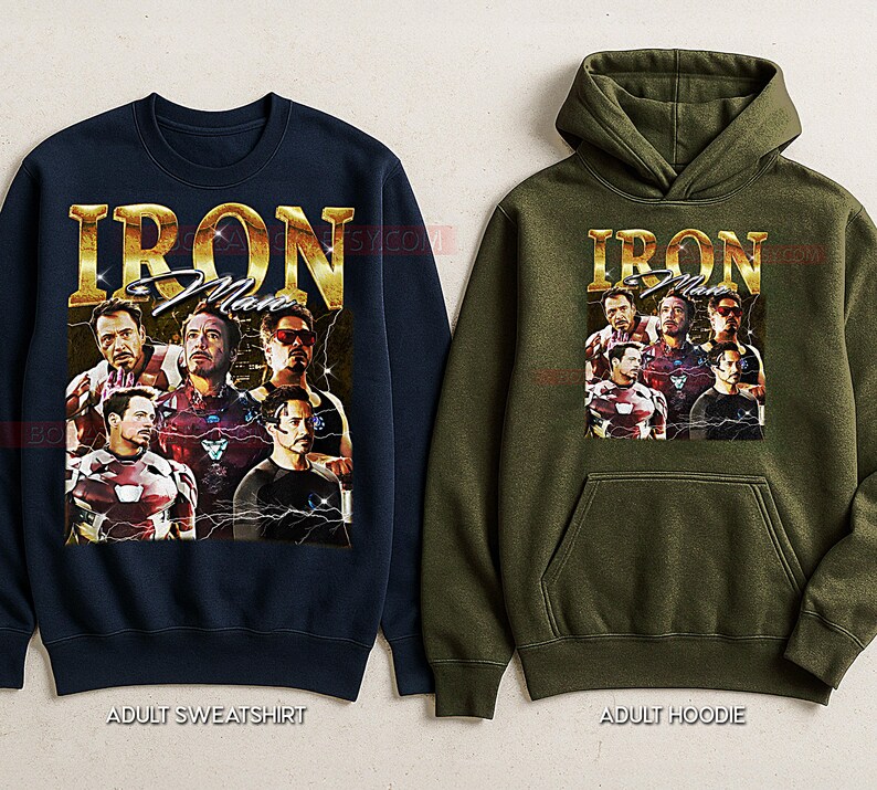 Iron Man 90s Vintage Retro Bootleg Shirt, Armored Superhero Graphic Tee, Billionaire Hero Fan Apparel image 6