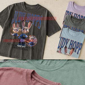 Judy Hopps Zootopia Shirt, 90s Vintage Retro Bootleg Bunny Cop T-Shirt, Rabbit Detective Graphic Tee, Retro Animal Movie Fan Shirt image 4