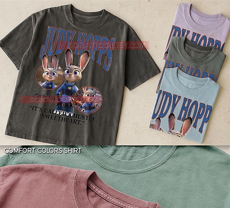 Judy Hopps Zootopia Shirt, 90s Vintage Retro Bootleg Bunny Cop T-Shirt, Rabbit Detective Graphic Tee, Retro Animal Movie Fan Shirt image 4