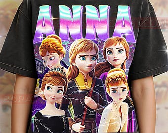 Anna, T-shirt La Reine des neiges, t-shirt de film familial héroïne animée princesse vintage, rétro des années 90, Anna, pull La reine des neiges