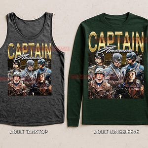 Steve Rogers Bootleg Shirt, First Avenger Graphic Tee, Action Movie Legend Fan Gift image 5
