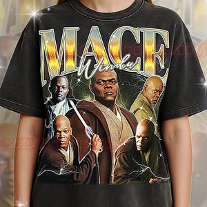 T-shirt Mace Windu, t-shirt vintage étoile jedi maître jedi sabre laser violet personnage science-fiction, rétro des années 90, pull Mace Windu
