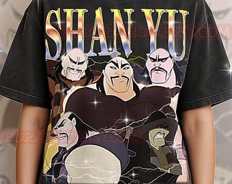Shan Yu, Mulan (1998) T-Shirt, Vintage Villain Animated Warrior Classic Film Star Tee, 90s Retro Throwback, Shan Yu, Mulan (1998) Sweater