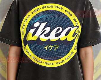 IKEA T-Shirt, Vintage Möbelhaus Parodie Retro 90er Jahre, lustige Montage Humor Pullover