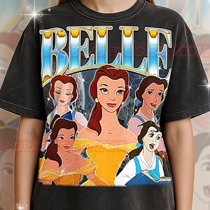 Belle Be4uty und das Biest T-Shirt, Vintage Be4uty und das Biest Prinzessin Buchliebhaber Filmstar T-Shirt, 90er Jahre Retro Throwback, Belle Pullover