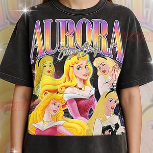 Camiseta Aurora de La Bella Durmiente, camiseta clásica de la realeza de la princesa animada de La Bella Durmiente, estilo retro de los 90, suéter Aurora