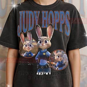 Judy Hopps Zootopia Shirt, 90s Vintage Retro Bootleg Bunny Cop T-Shirt, Rabbit Detective Graphic Tee, Retro Animal Movie Fan Shirt image 1