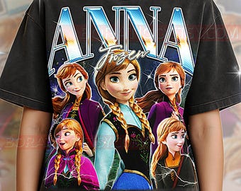 Anna Fr0zen T-Shirt, Vintage Fr0zen Prinzessin Animierte Heldin Familie Filmstar T-Shirt, 90er Jahre Retro Throwback, Anna Pullover