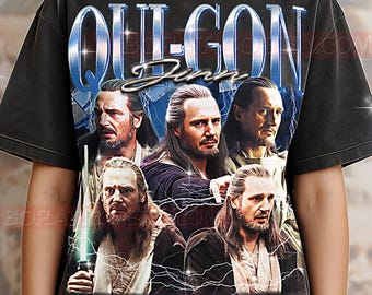 Qui Gon Jinn Bootleg Shirt, Vintage Str Wrs Master Character Tee, 90s Retro Throwback T-shirt, Qui Gon Jinn Sweater