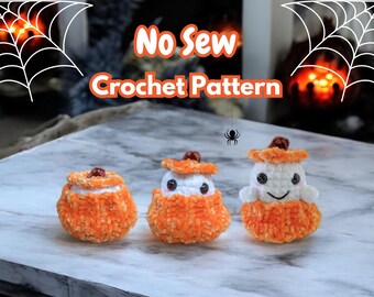 Ghost In Pumpkin No Sew Halloween Crochet Pattern Easy Beginner Friendly