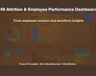 HR Attrition & Employee Analytics Dashboard | Power BI Template | Workforce KPI Tracker for SMEs