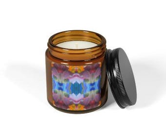 Soy Candle-Bohemian Scented, Multisize Amber Jar for Relaxation, Home Decor, Gift for Her, Aromatherapy