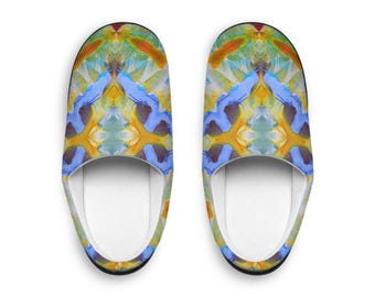 Pantuflas de interior para mujer: calzado cómodo y acogedor, perfecto para relajarse y regalar. Pantuflas coloridas y vibrantes.