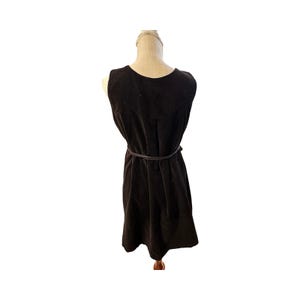 Anthropologie Lithe Orbit Black Velvet Floral Applique Swing Dress Y2K Size 8 image 5