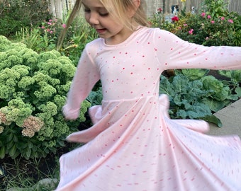 Princess Polka dots  Twirl Dress Custom Size Fall Winter  Collection