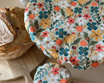 Easter Floral  Auspice Sourdough Starter and Banneton Reusable Covers Ladybugs