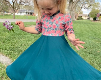 Rosa Mystica Twirl Dress Custom Size Faith Collection Easter Spring