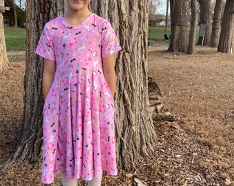 Unicorn Twirl Dress Custom Size Easter Spring Collection with POCKETS